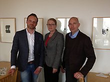 Klicka på bilden för att förstora. På maj månads Företagslunch talade från vänster Andreas Gustafsson Götenehus, Marianne Nilsson Kinnekulle Mäklartjänst och Fredrik Johansson NyföretagarCentrum.