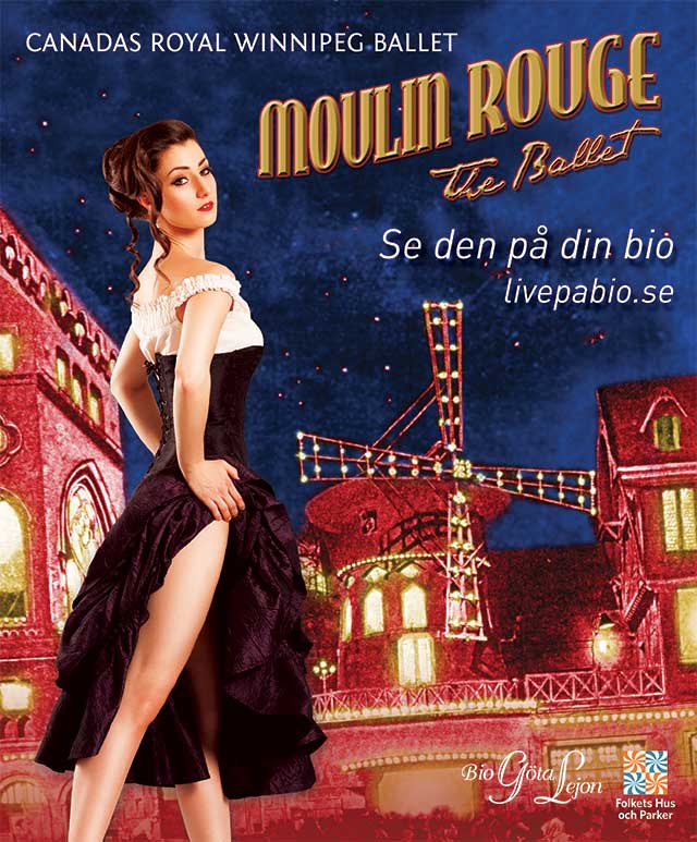 Affisch för balettföreställningen Moulin Rouge.