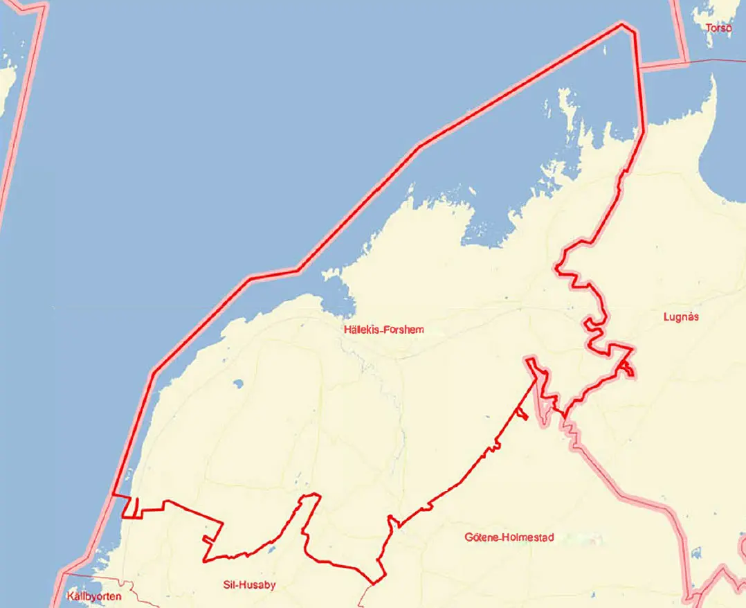 Kartbild över valområdet Hällekis-Forshem