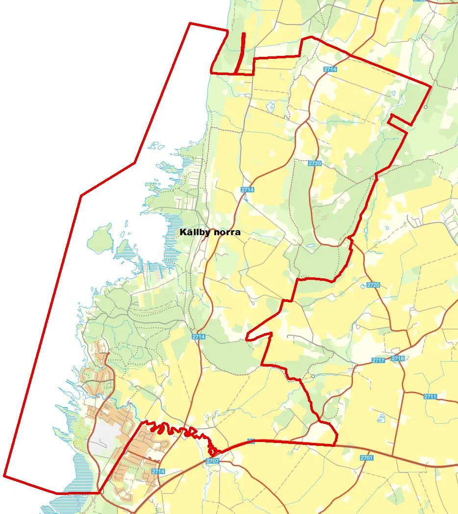 Kartbild över valområdet Källby norra.