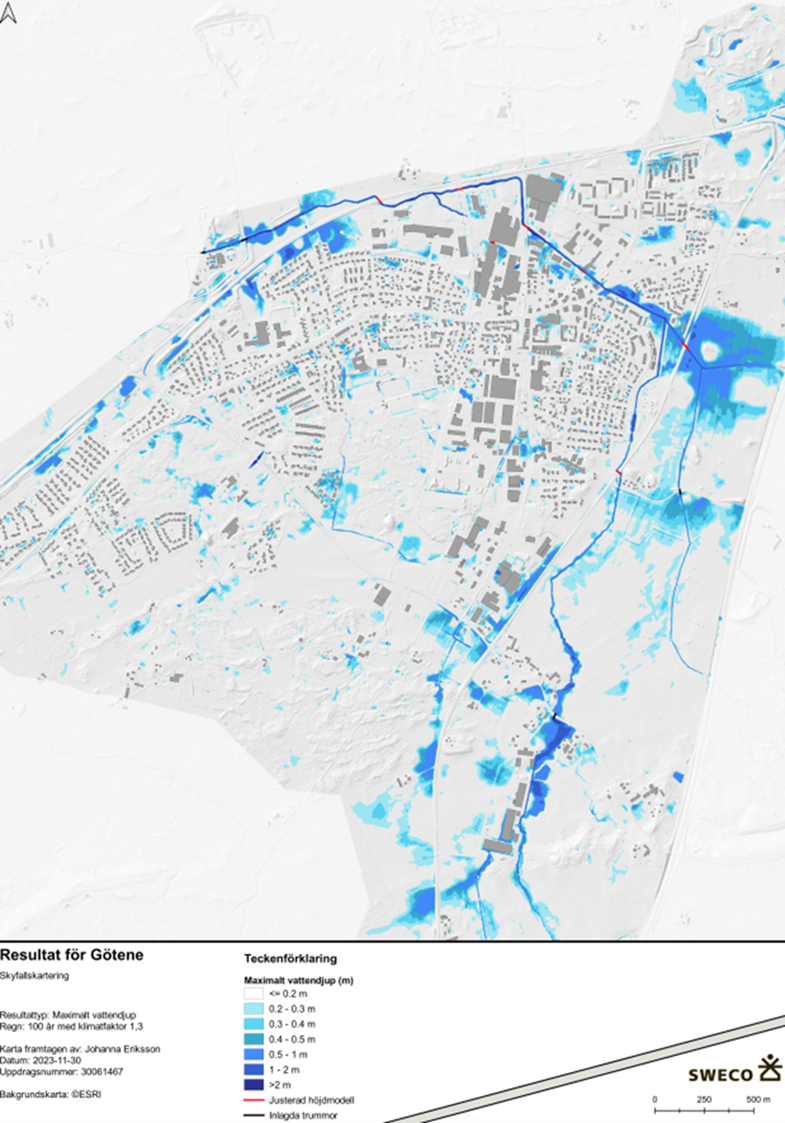 Skyfallskartering för Götene