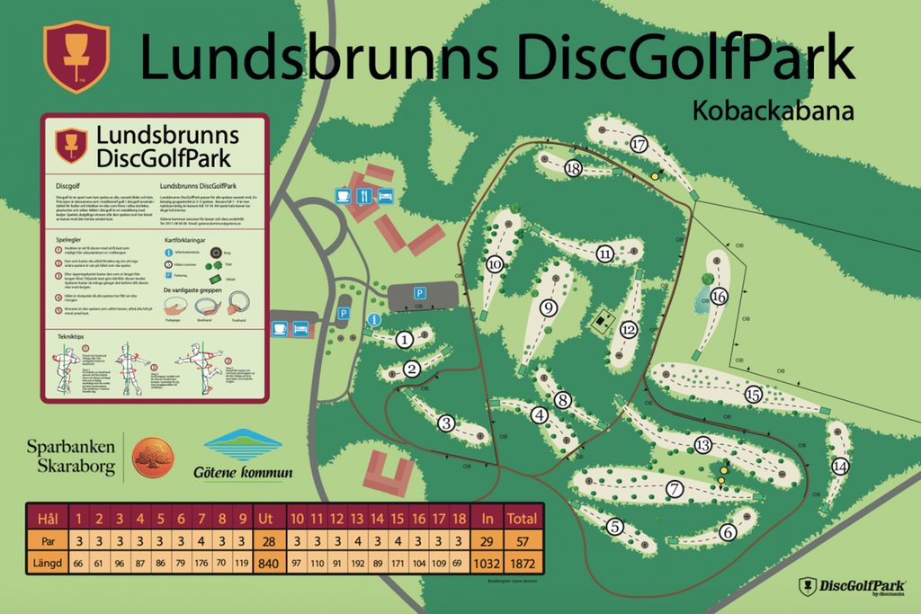 Karta över discgolfbanan