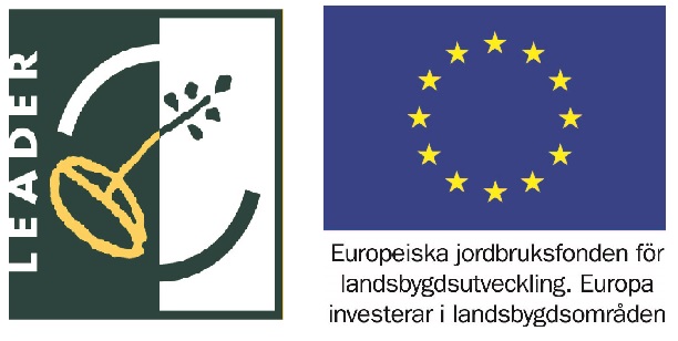 Logotyper för Leader och Europeiska jordbruksfonden för landsbygdsutveckling.
