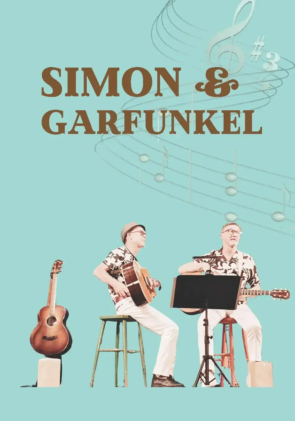 Två gitarrspelande herrar som sitter och spelar och sjunger.