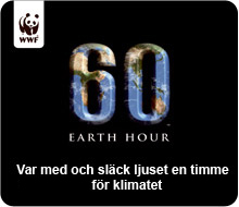 Earth hour 23 mars klockan 20.30 till 21.30