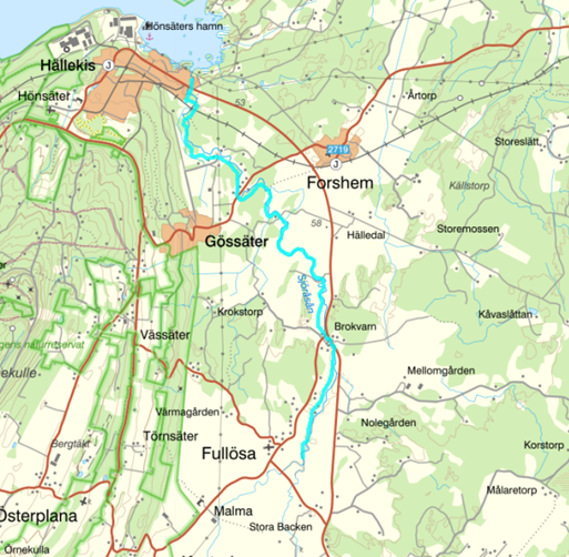 Karta över Sjöråsån