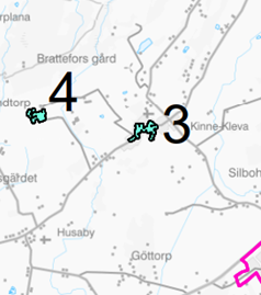 Karta över områden 3 och 4