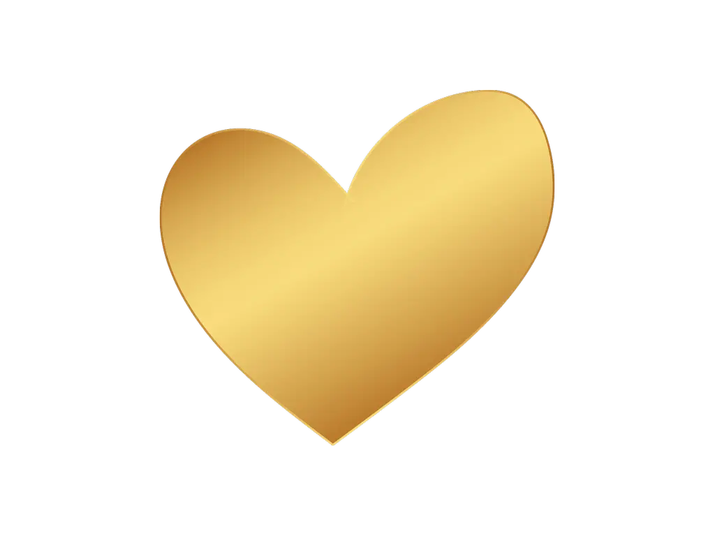 Illustration av ett hjärta i guld.