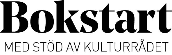 Bild med texten: Bokstart med stöd av Kulturrådet