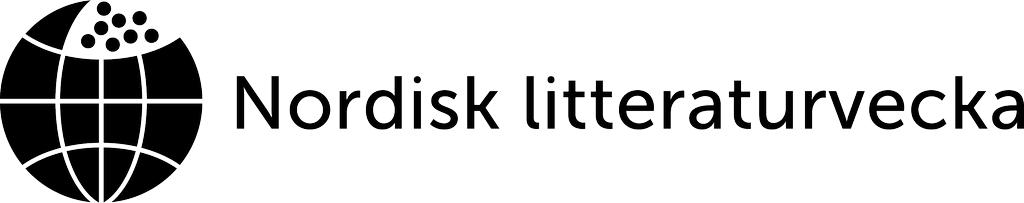 Logotyp "Nordisk litteraturvecka" i svart och vitt.