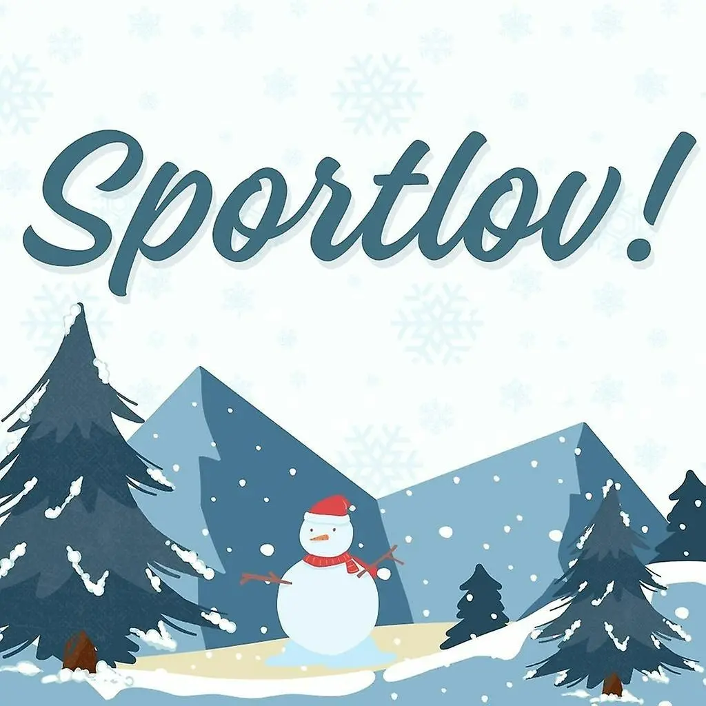 Texten sportlov med en snögubbe.