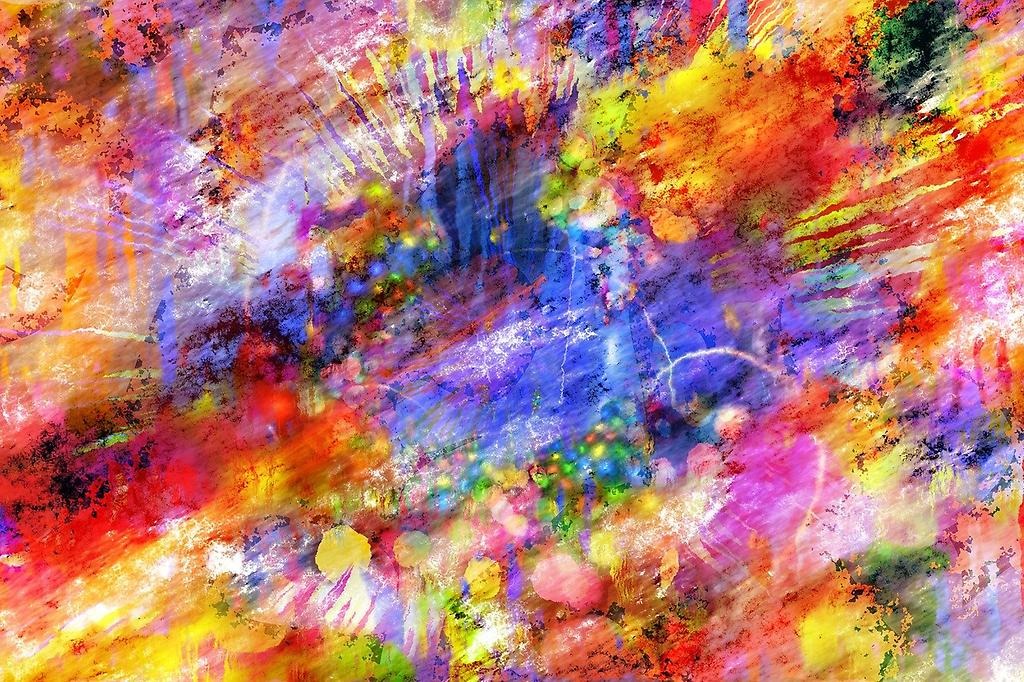 En tavla fylld med massor av olika färger.