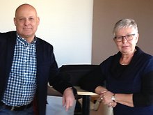 Christer Johansson och Lena Orrvad informerade Företagarna i Götene om aktuella kommunala upphandlingar. Klicka på bilden för att förstora.