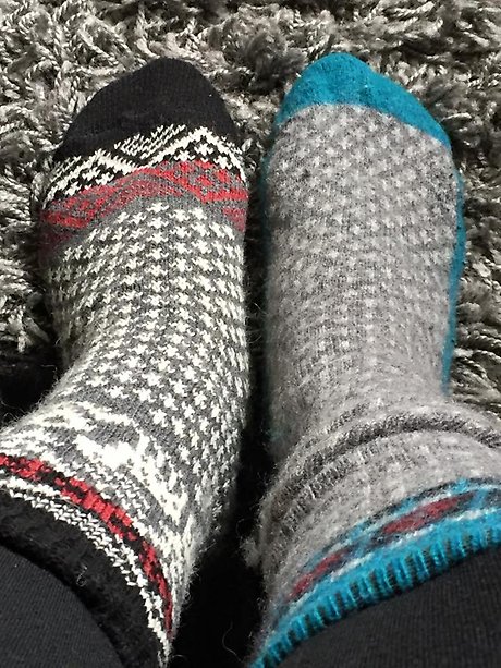 Går bra att rocka sockorna även hemifrån sjuksängen- :D :D Hälsningar Helena Enhetschef Götene hemvård