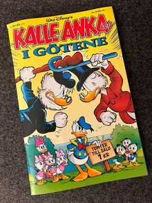 Omslaget på Götenes äventyr i Kalle Anka-tidningen.