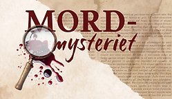 En bild på ett förstoringsglas över texten mordmysteriet