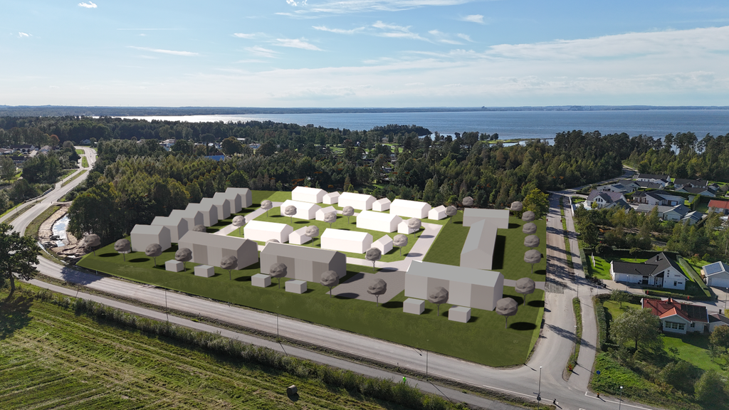 Illustration över tänkbar bebyggelse i Nordskog etapp 2, Källby