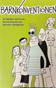 Bild på broschyr om Barnkonventionen.