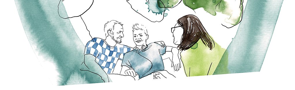 Bild på människor som sitter i samtal.