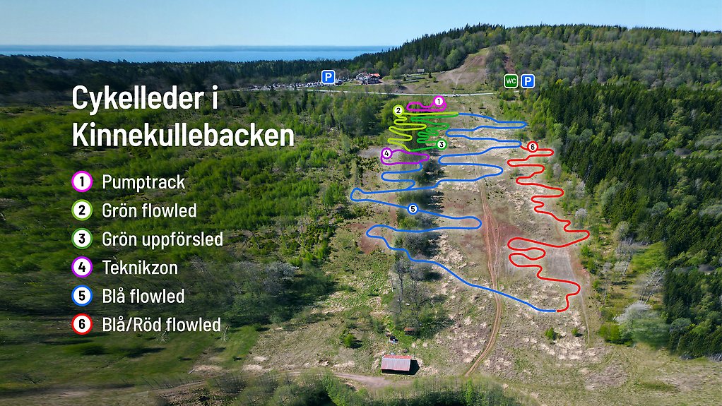Förslag Cykelleder i Kinnekullebacken - översiktsbild